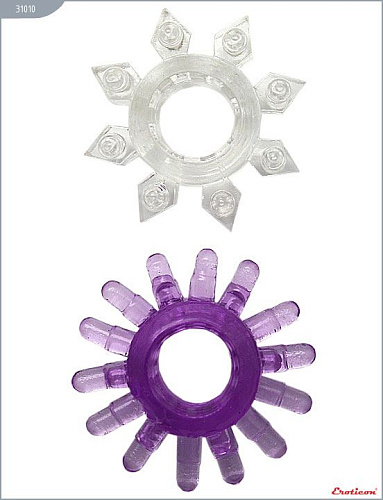 Набор из 6 эрекционных колец различной формы и цвета Eroticon 31010