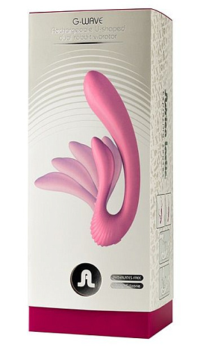 Розовый вибромассажёр с гибким клиторальным отростком Adrien Lastic G-wave 10891 (18 см)