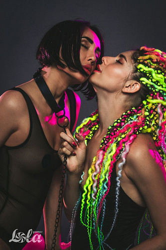 Чёрный ошейник с поводком Lola toys Sin 1086-01lola