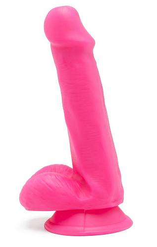 Розовый фаллоимитатор Toy Joy Happy Dicks Dildo 6 inch Balls 10180 pink (15,2 см)