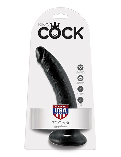 Чёрный фаллоимитатор с присоской Pipedream 7 Cock PD5502-23 (17,8 см)