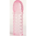 Гелевая розовая насадка с рельефом ToyFa 818015-3 (13,5 см)