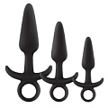 Набор чёрных анальных пробок с держателем NS Novelties Renegade Men s Tool Kit NSN-1105-40