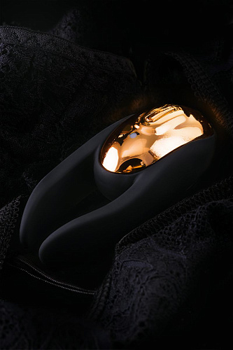 Чёрно-золотой клиторальный вибромассажёр WANAME Wave 482002