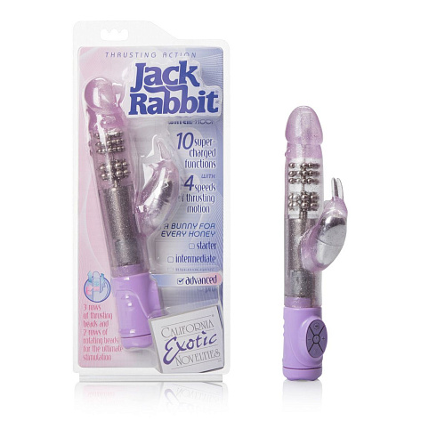 Фиолетовый искрящийся хай-тек вибратор California Exotic Novelties Jack Rabbit SE-0611-50-3 (24 см)