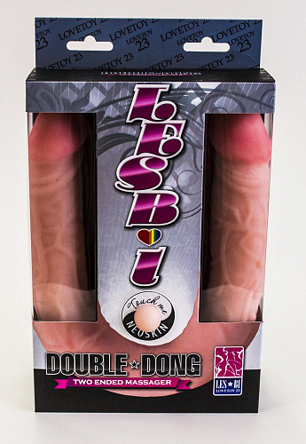 Двусторонний телесный фаллоимитатор из реалистичной киберкожи LOVETOY (А-Полимер) 930503 (47 см)