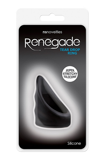 Чёрное эрекционное кольцо NS Novelties Renegade Tear Drop Cockring Black NSN-1116-53