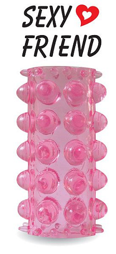 Открытая розовая насадка на фаллос Bior toys SF-70184 (6,4 см)