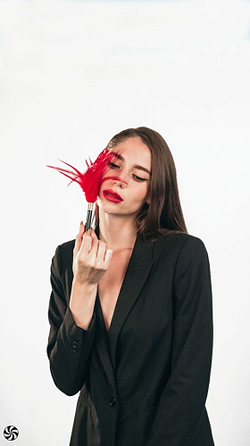 Красный перьевой тиклер Lola Lingerie Plume 1082-01lola (23 см)