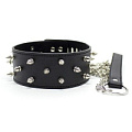 Чёрный ошейник с шипами на замочке и ключиком Сумерки богов 912-02 BX DD
