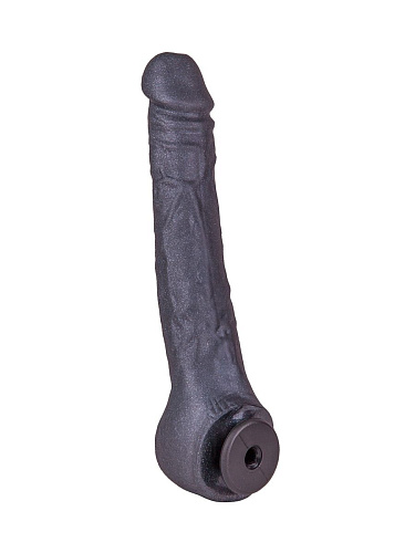 Чёрная фаллическая насадка LOVETOY (А-Полимер) BLACK BENT 3 132604 (18 см)