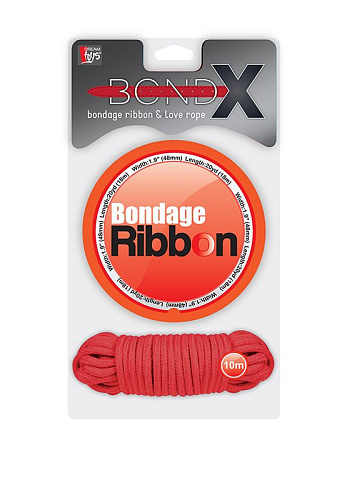 Набор для фиксации BONDX BONDAGE RIBBON   LOVE ROPE: красная лента и веревка Dream Toys 21003