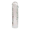 Закрытая прозрачная насадка-фаллос Bior toys Crystal sleeve EE-10008 (16 см)