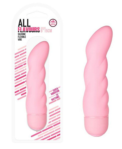 Розовый вибратор со спиралевидным рельефом NMC FPBF285A00-027 (15,2 см)