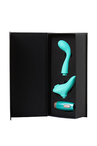 Нереалистичный зелёный вибратор с 2 сменными насадками Le Stelle PERKS SERIES EX-4 LS12212