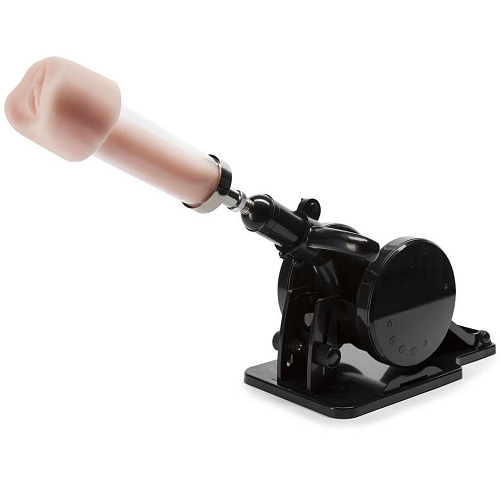 Чёрная секс-машина с двумя насадками LoveMachines Robo FUK 0815