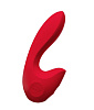 Красный вибратор с клиторальным отростком Sense Max SVW (16 см)