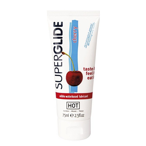 Съедобный лубрикант на водной основе с ароматом вишни HOT Superglide 44115.17 (75 мл)