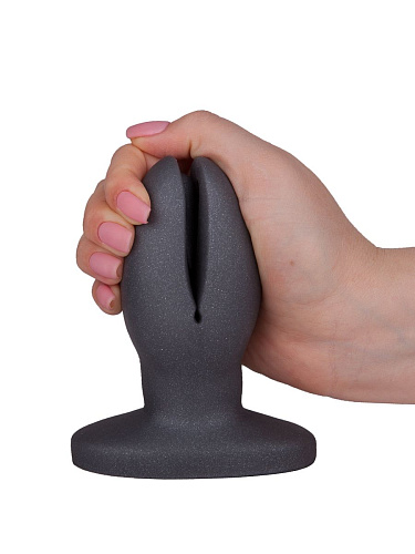 Анально-вагинальный плаг в чёрном цвете LOVETOY (А-Полимер) A Blooming tulip 429703 (11 см)