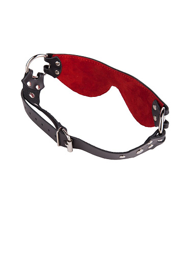 Чёрная маска из натуральной кожи с контрастной строчкой по краю Sitabella 3175-1