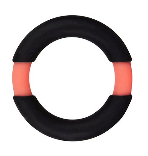 Чёрное эрекционное кольцо Dream Toys NEON STIMU RING 32MM BLACK/ORANGE 21037