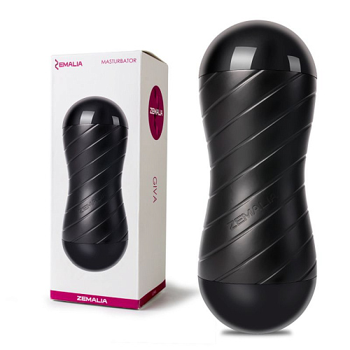 Двусторонний мастурбатор в тубе (вагина и ротик чёрно-телесного цвета) Svakom Gina Z9