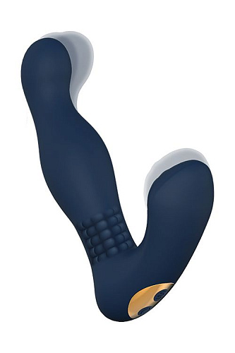 Синий массажёр простаты с 2 моторами Dream Toys ARGES 21738 (15 см)