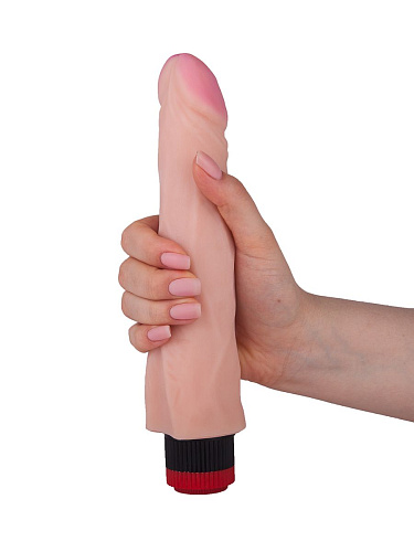 Реалистичный вибромассажёр телесного цвета из неоскин LOVETOY (А-Полимер) 800100 (20 см)