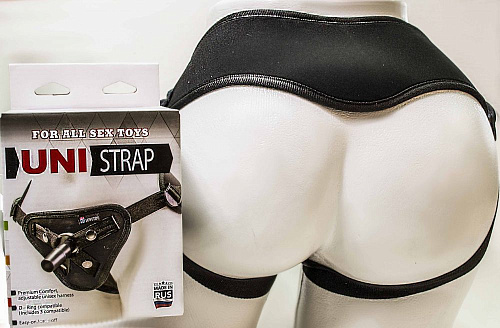 Чёрные универсальные трусики Harness LOVETOY (А-Полимер) UNI strap 060003