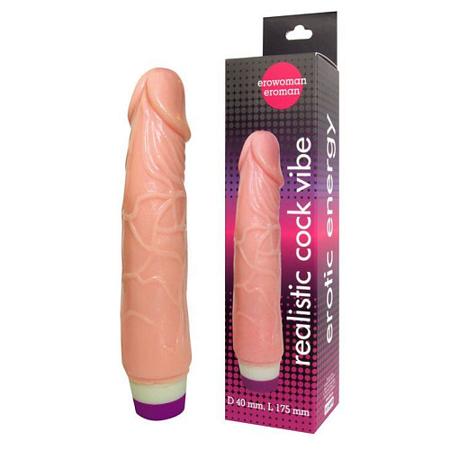 Вибратор телесного цвета Bior toys Realistic Cock Vibe EE-10051 (20 см)