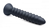 Чёрный спиралевидный вибромассажёр XR Brands Power Screw 10X Spiral Silicone Vibrator AG339 (20,3 см)