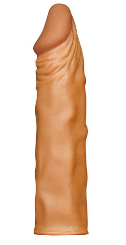 Коричневая реалистичная насадка-удлинитель Lovetoy LV1053 (18,5 см)