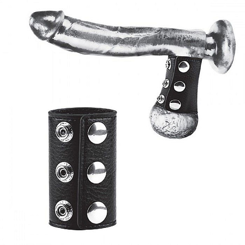 Чёрная утяжка на кнопках BlueLine 100% PVC STRAP WITH METAL SNAP BLM3058