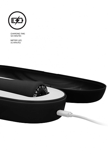 Чёрный универсальный массажёр Shots Media BV Wand Pearl DIS001BLK (20 см)