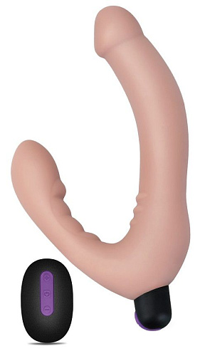 Безремневой телесный страпон с вибрацией и пультом ДУ Lovetoy Rechargeable IJOY Strapless Strap on LV430103 (22 см)