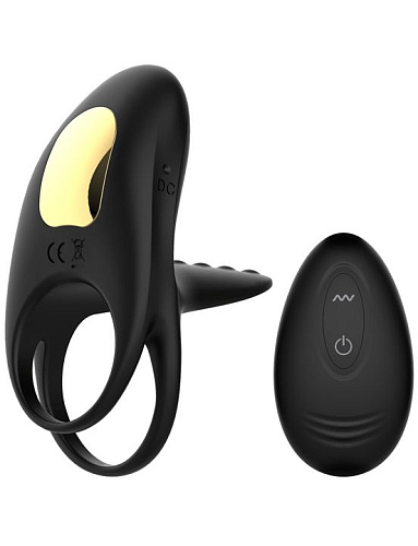 Чёрное эрекционное виброкольцо с пультом Winyi Edwin WY0567-BLA