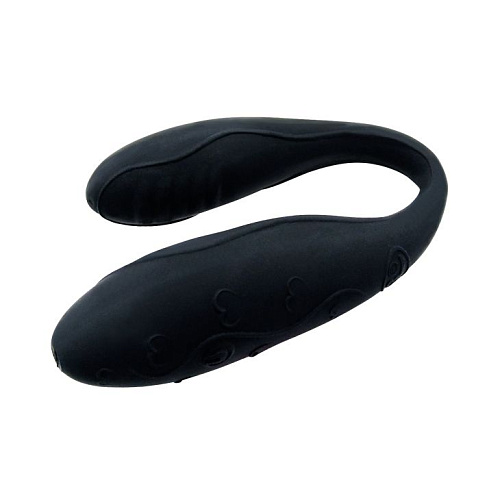 Чёрный вибромассажёр для пар с ДУ Baile Indulgence Plus BI-014145-1