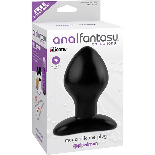 Большая анальная пробка для фистинга в чёрном цвете Pipedream Mega Silicone Plug PD4606-23 (14,5 см)