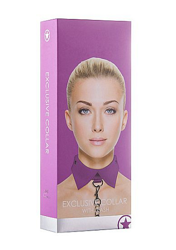 Фиолетовый кожаный воротник с поводком Shots Media BV OU145PUR