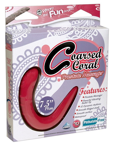 Ярко-розовый вибромассажёр простаты NMC Coarsed Coral Prostate Massager 0572560