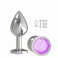 Серебристая средняя пробка с сиреневым кристаллом Сумерки богов 523-13 lilac-DD (8,5 см)