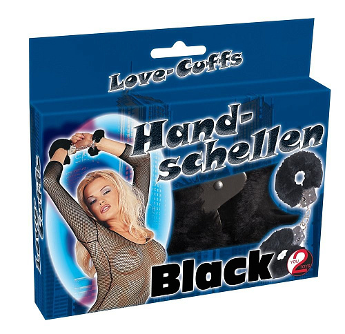 Чёрные меховые наручники Orion Love Cuffs Black 0526134