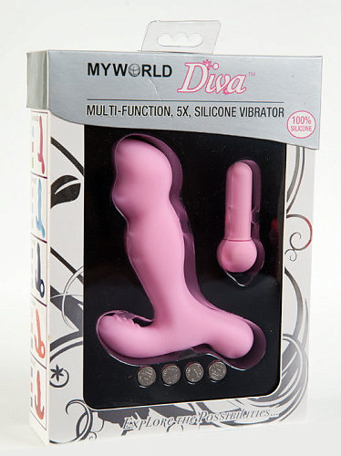 Розовый вибратор из силикона с 5 режимами вибрации MyWorld - DIVA 909263 (12,7 см)