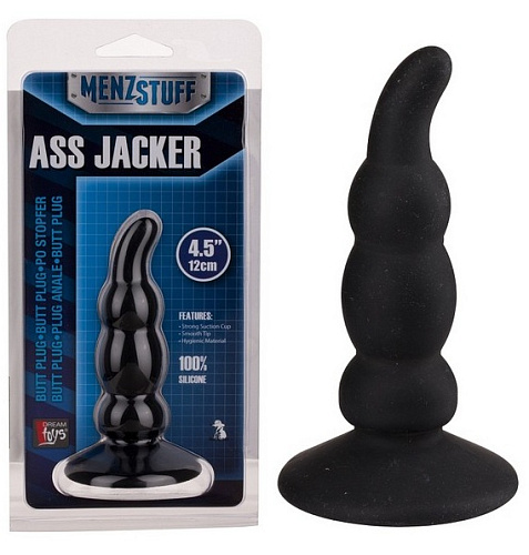Чёрный анальный стимулятор Dream Toys ASS JACKER 20688 (12 см)