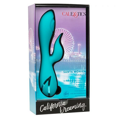 Бирюзовый вибратор с пульсирующим воздействием California Exotic Novelties Santa Monica Starlet SE-4350-40-3