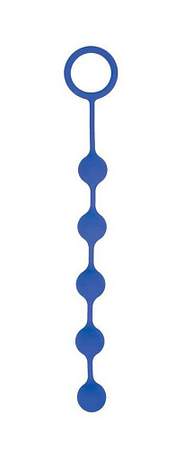 Синяя анальная цепочка с кольцом-ограничителем Bior toys ST-40180-2 (23 см)