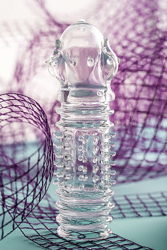 Прозрачная насадка на пенис с расширенной головкой A-toys TOYFA 768010 (15,3 см)