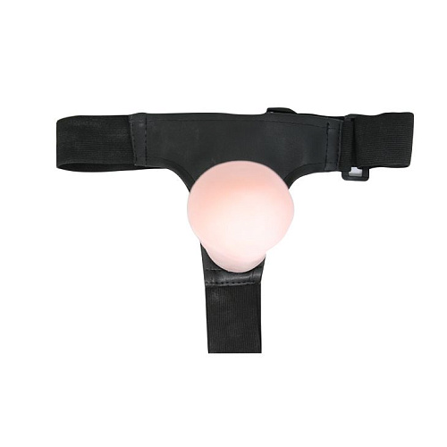 Телесно-чёрный гибкий фаллоимитатор-реалистик на трусиках Baile BW-022047-1002 (21,5 см)