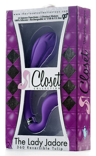 Фиолетовый силиконовый вибромассажёр Closet Collection THE LADY JADORE CL0008 (19 см)