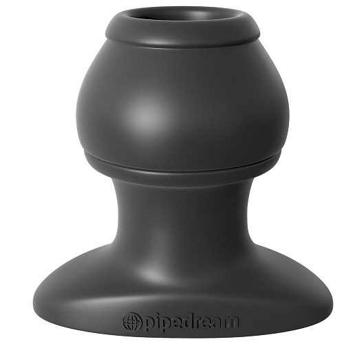 Чёрная анальная пробка большого размера с тоннелем Pipedream Open Wide Tunnel Plug XL  PD4683-23 (7,2 см)
